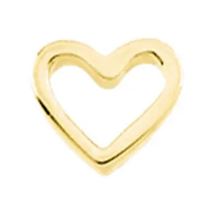 14k Yellow Gold 7x6mm Heart Chain Slide
