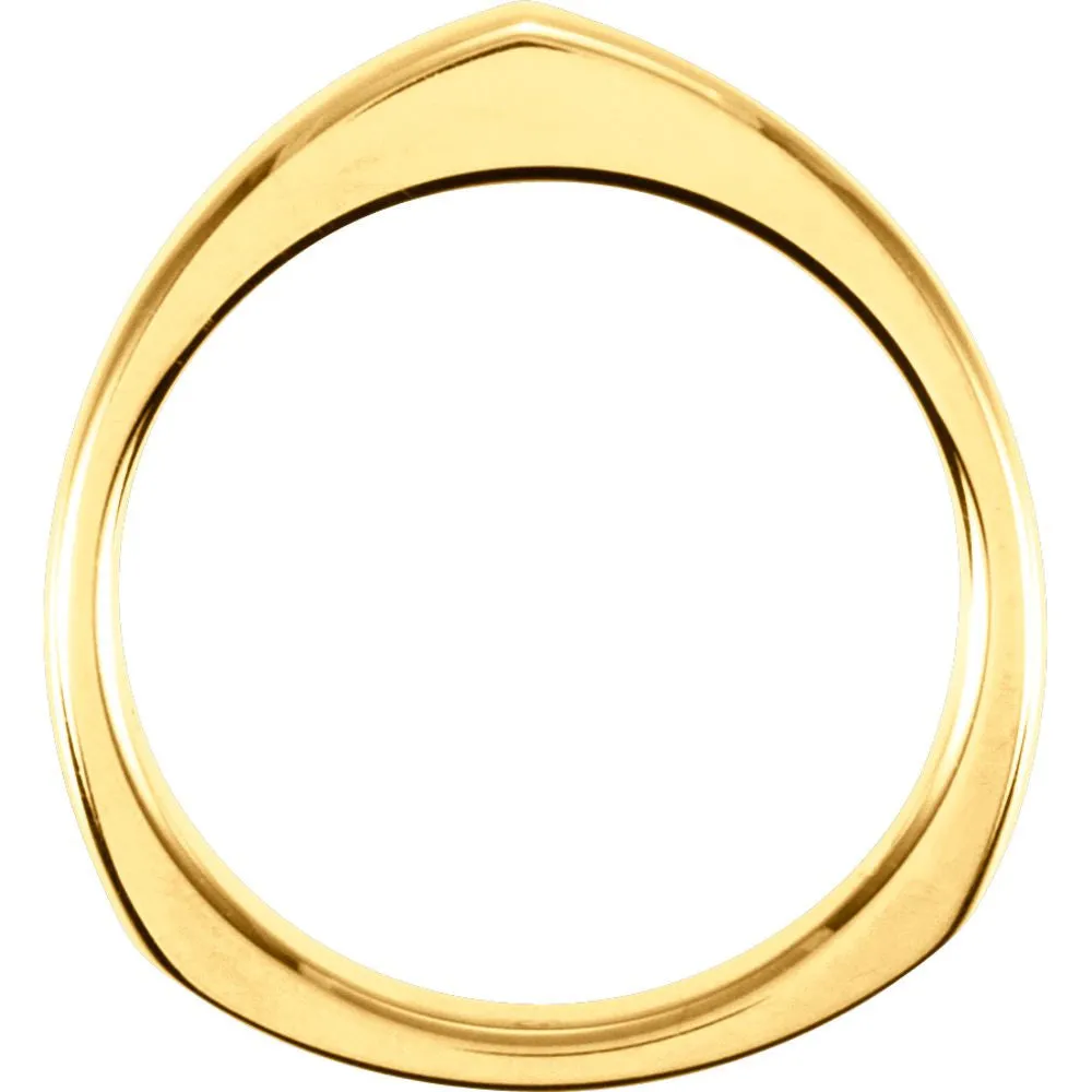 14k Yellow Gold Band for Square Shank Solitaire Mounting, Size 7