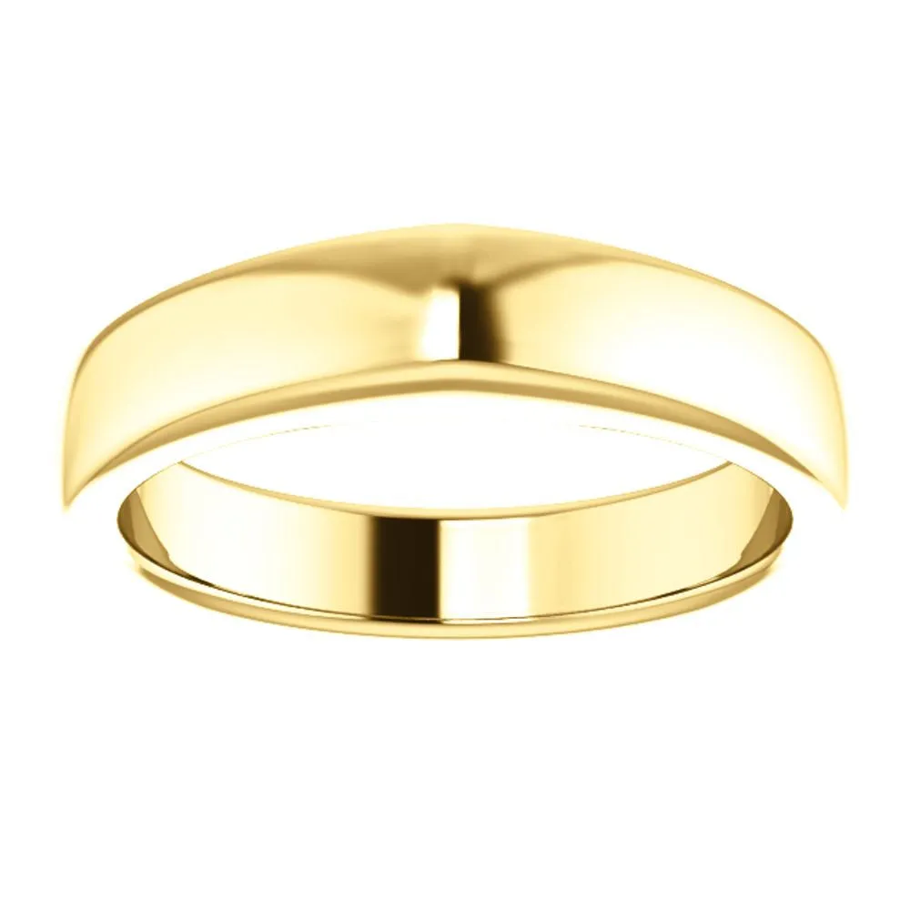 14k Yellow Gold Band for Square Shank Solitaire Mounting, Size 7