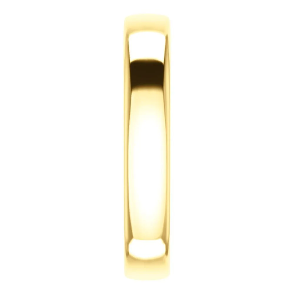 14k Yellow Gold Band for Square Shank Solitaire Mounting, Size 7
