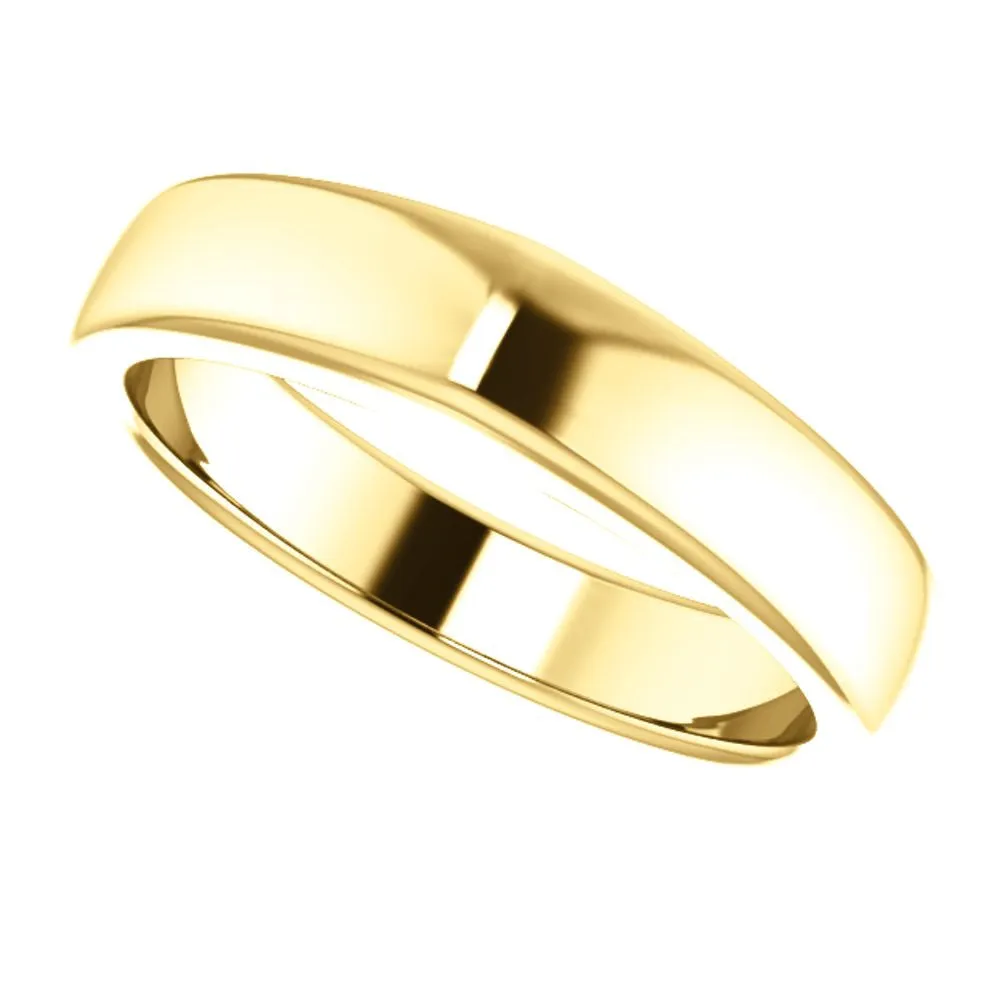 14k Yellow Gold Band for Square Shank Solitaire Mounting, Size 7