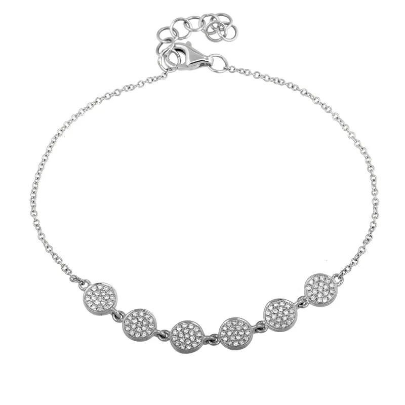 14k Yellow Gold Diamond Disc Bracelet