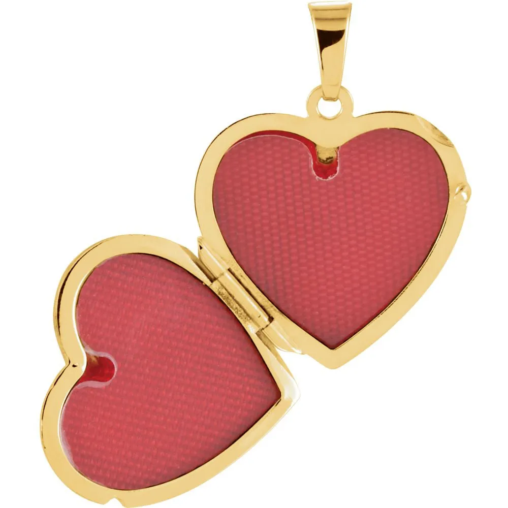 14k Yellow Gold Heart Locket