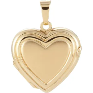 14k Yellow Gold Heart Locket