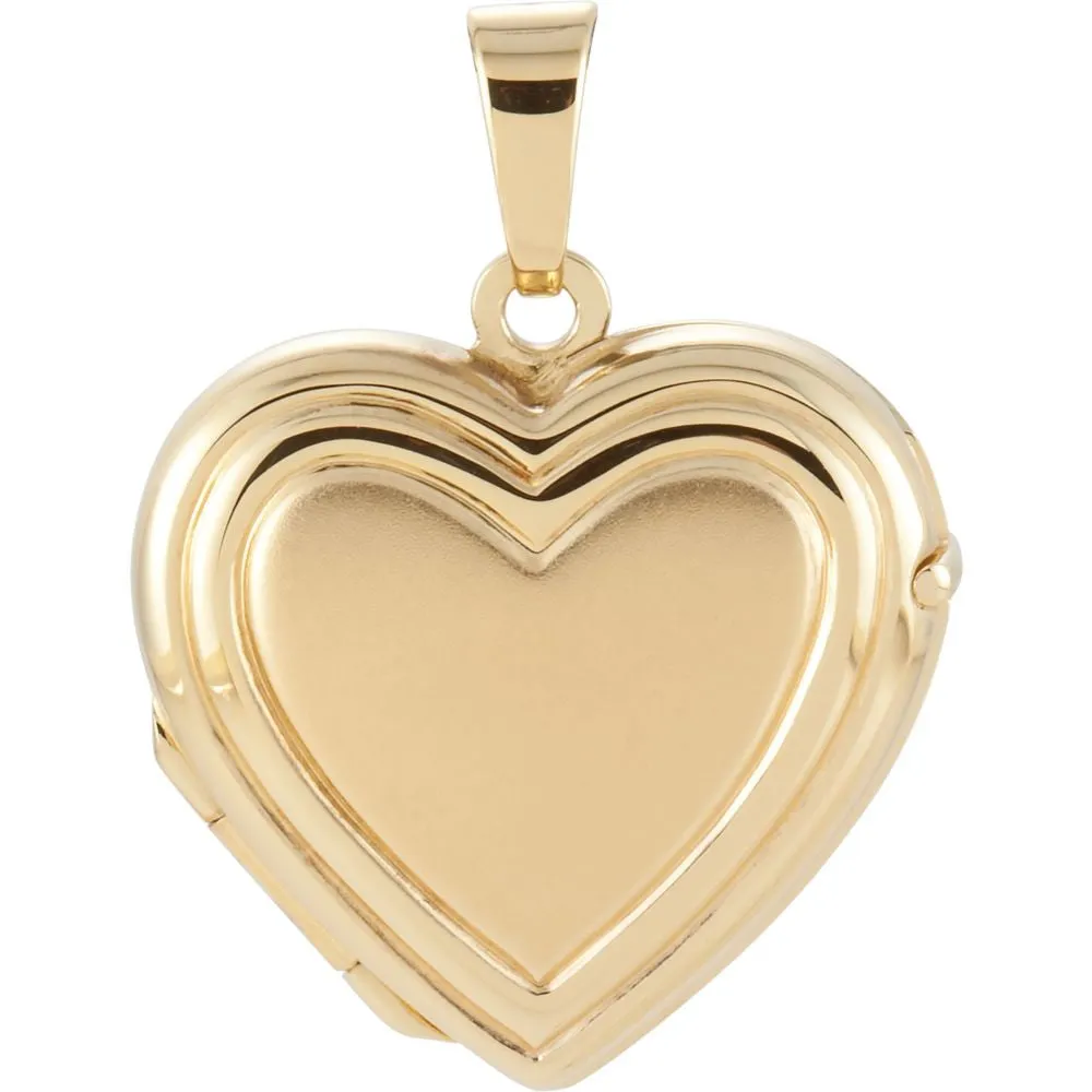 14k Yellow Gold Heart Locket
