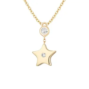14k Yellow Gold Heart-Shaped Pendant Necklace (0.0.6.ct.tw)
