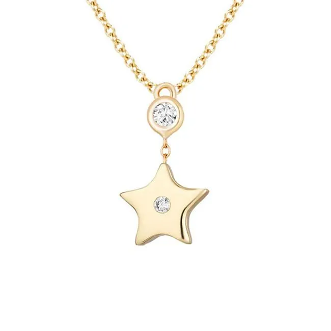 14k Yellow Gold Heart-Shaped Pendant Necklace (0.0.6.ct.tw)