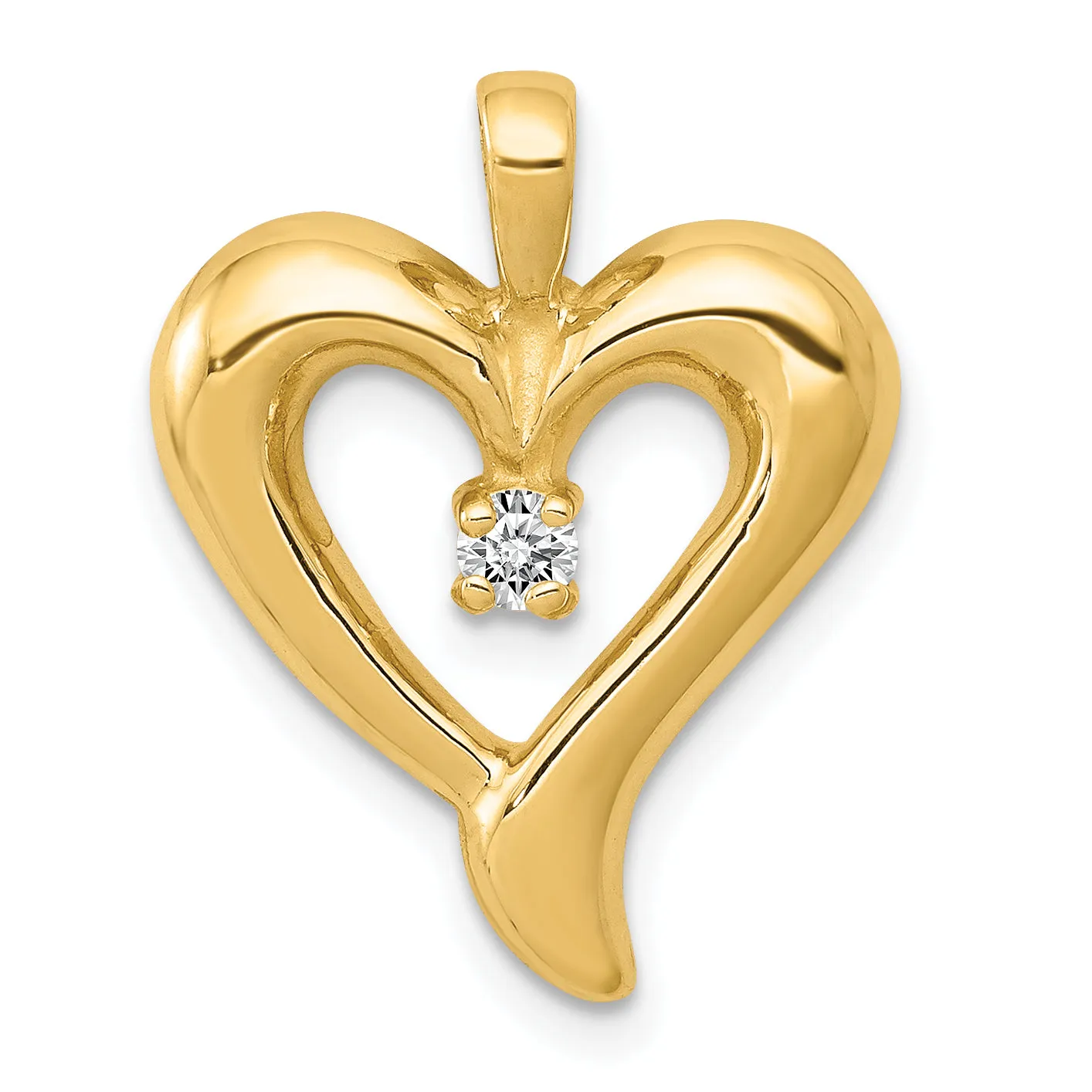 14k Yellow Gold l1 Clarity G-I Color Diamond Heart Design Pendant