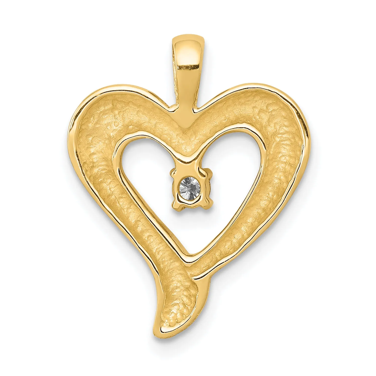 14k Yellow Gold l1 Clarity G-I Color Diamond Heart Design Pendant