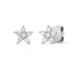 14KW Diamond Flower Earrings