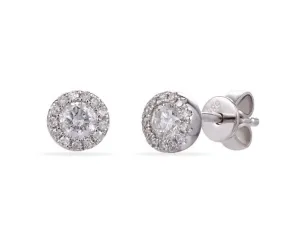 14KW Diamond Halo Studs