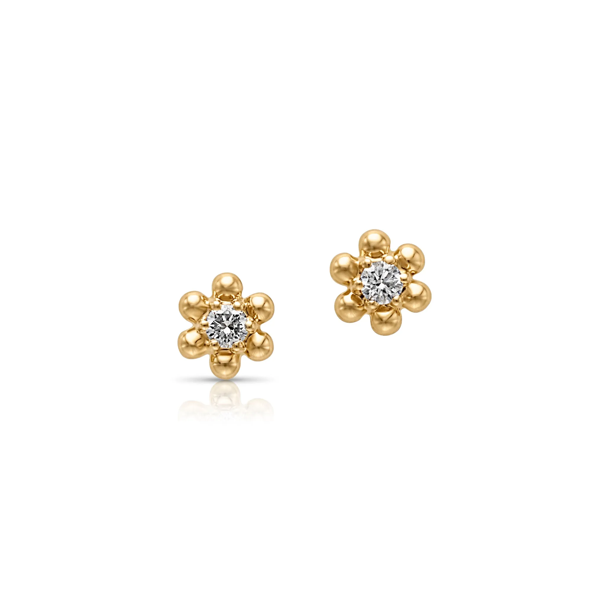 14KY Diamond Flower Studs
