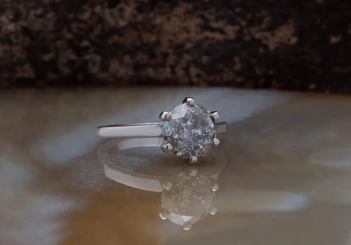 1.5 carat  Gray Diamond Ring