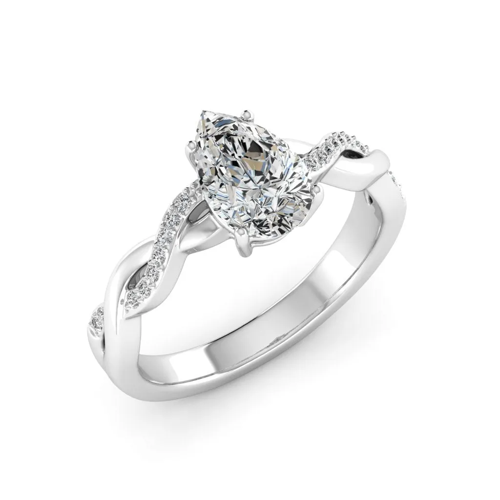 1.59 d.e.w cts Claudia Moissanite Ring