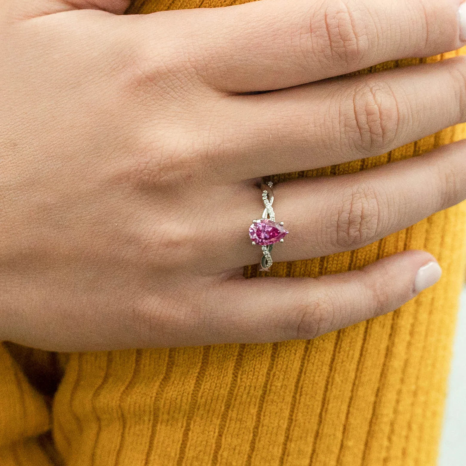 1.59 d.e.w cts Claudia Moissanite Ring