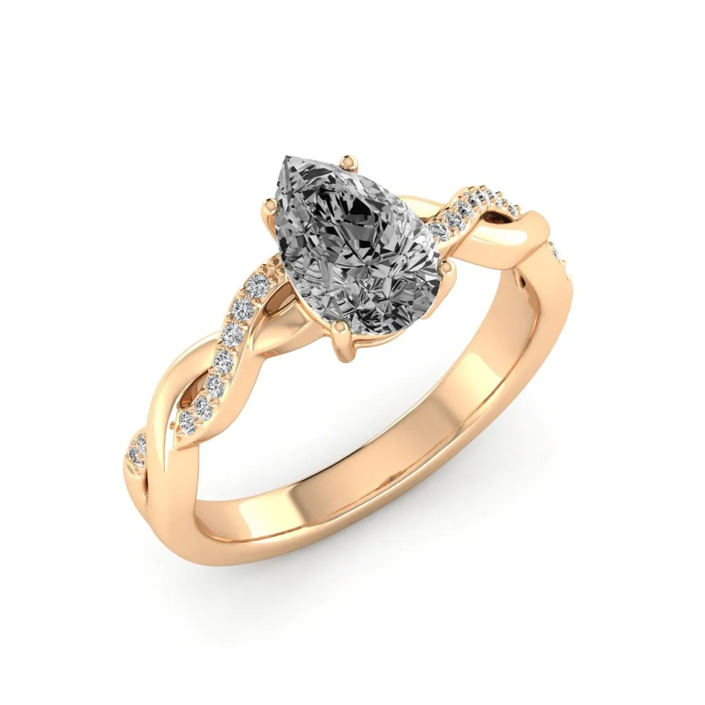 1.59 d.e.w cts Claudia Moissanite Ring