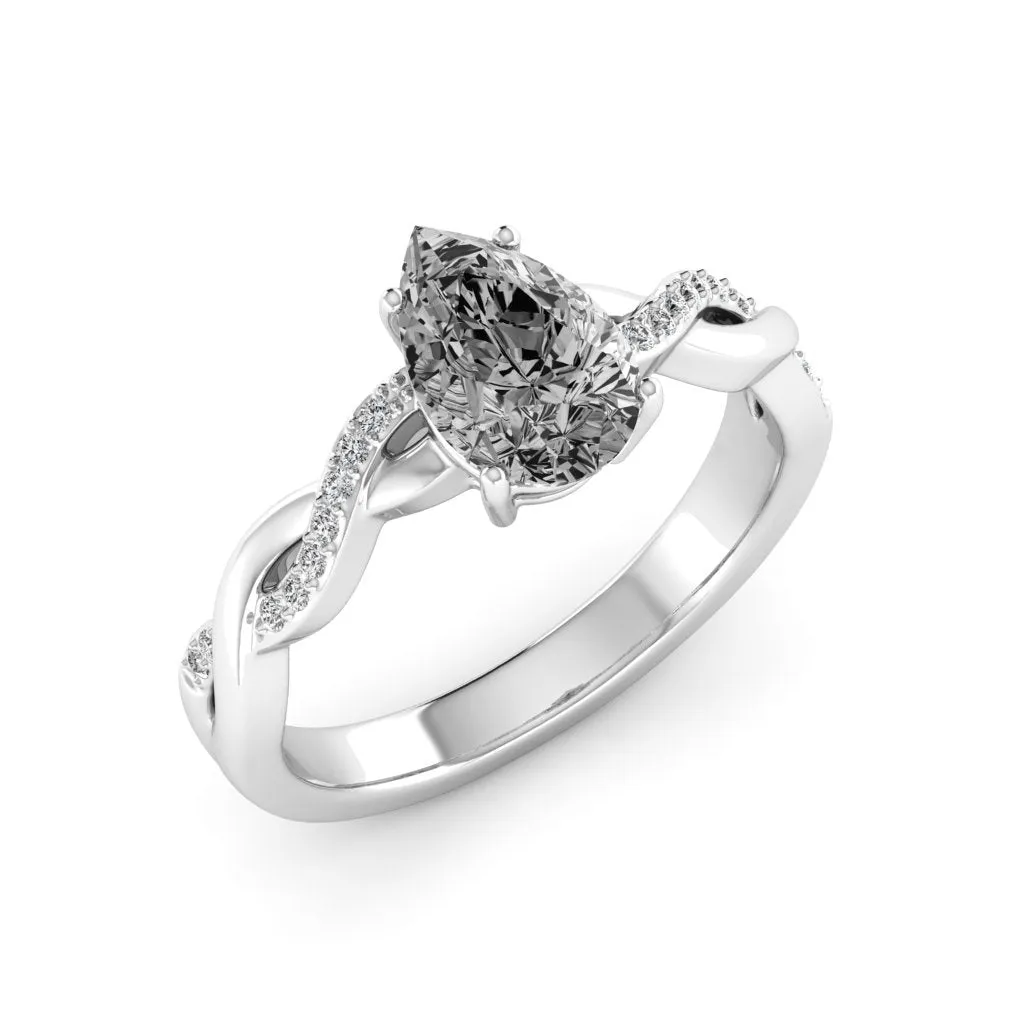 1.59 d.e.w cts Claudia Moissanite Ring