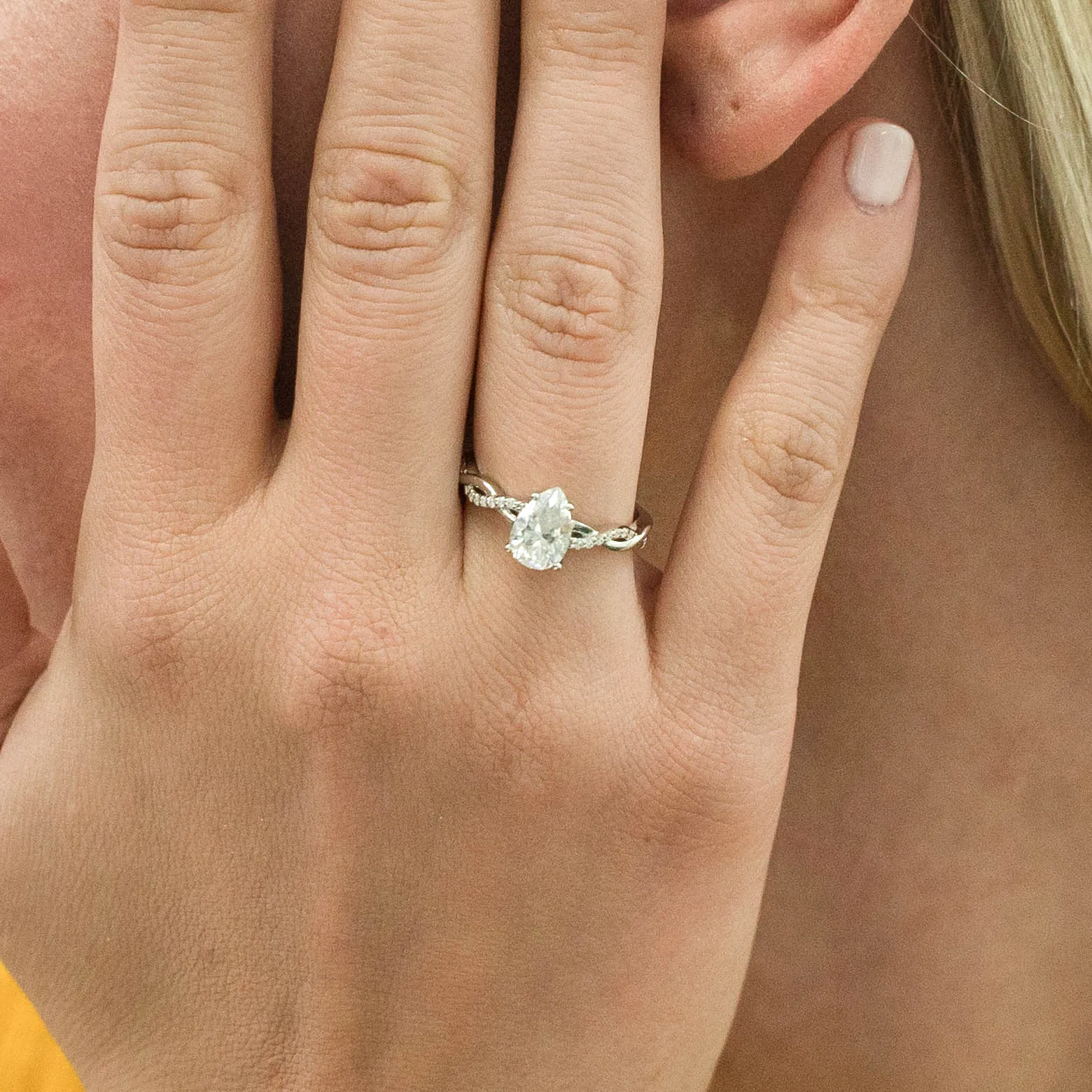 1.59 d.e.w cts Claudia Moissanite Ring