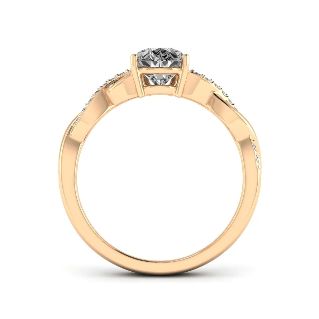 1.59 d.e.w cts Claudia Moissanite Ring