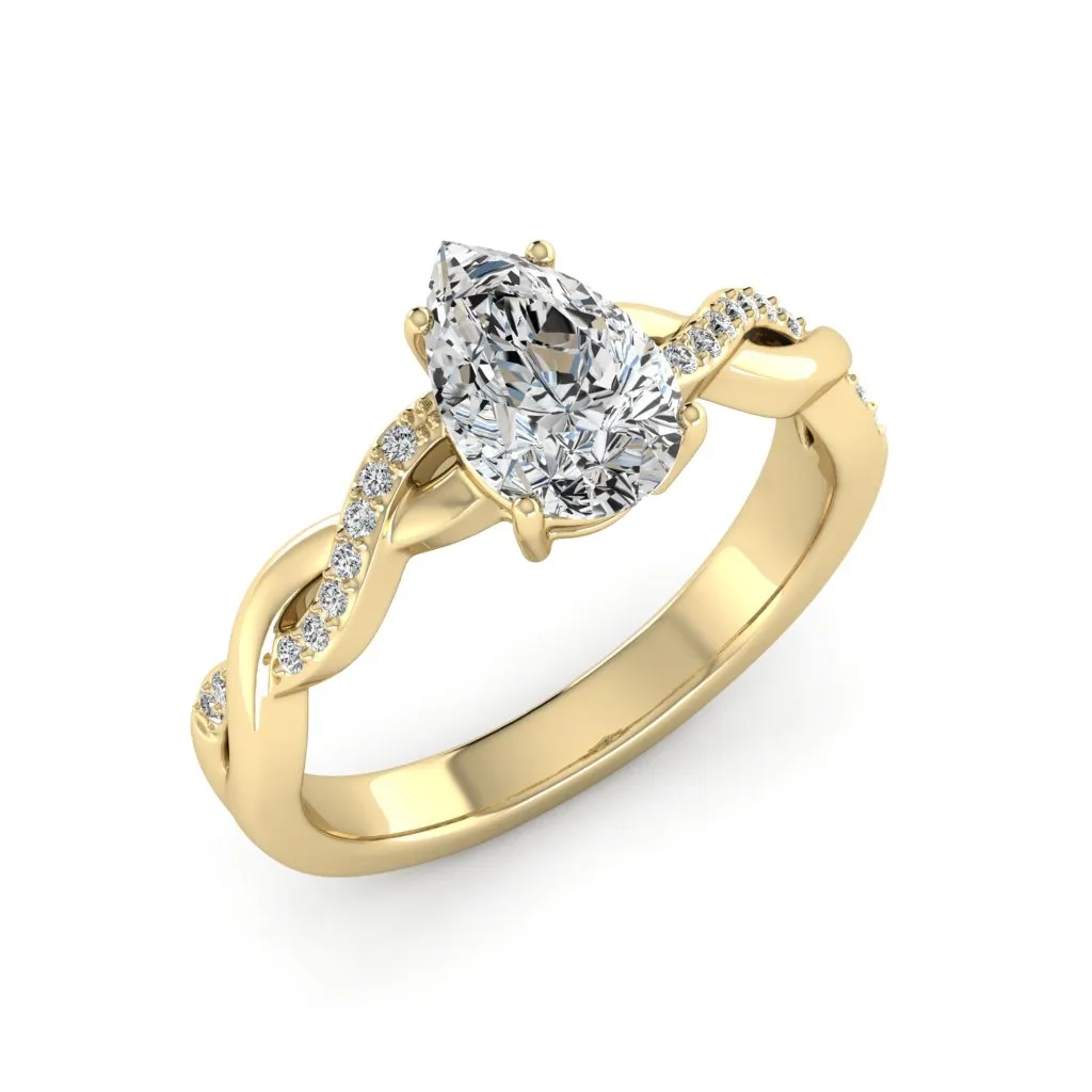 1.59 d.e.w cts Claudia Moissanite Ring