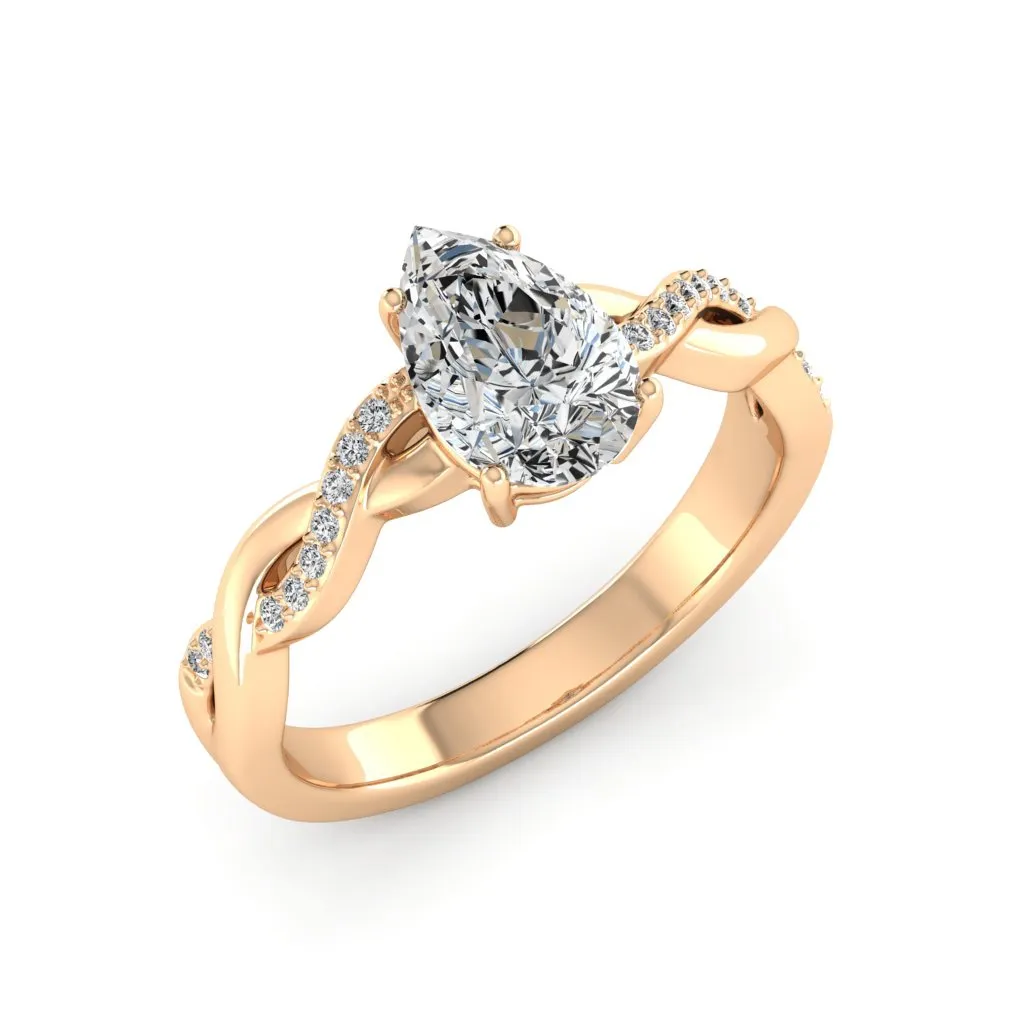 1.59 d.e.w cts Claudia Moissanite Ring