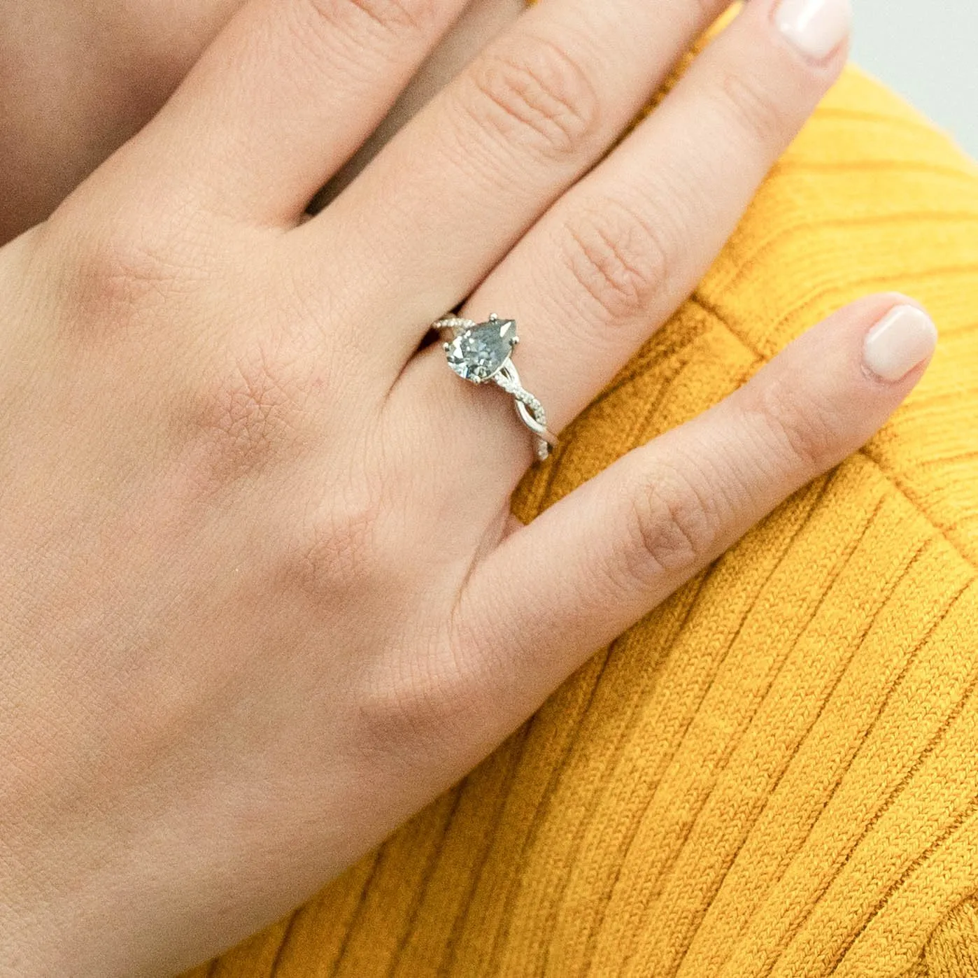 1.59 d.e.w cts Claudia Moissanite Ring