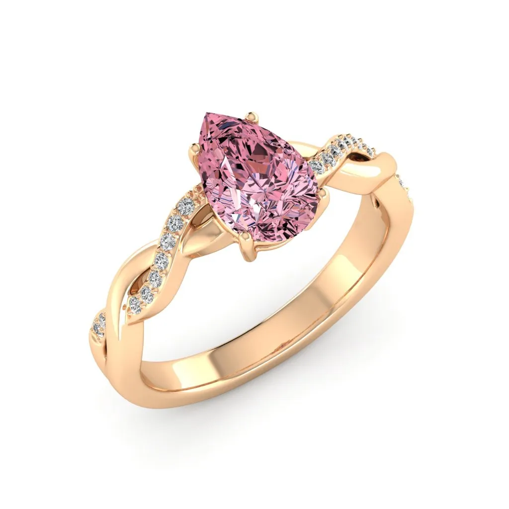 1.59 d.e.w cts Claudia Moissanite Ring
