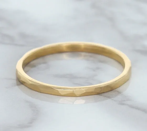 1.6mm Hammered Band in 14K Rose Gold
