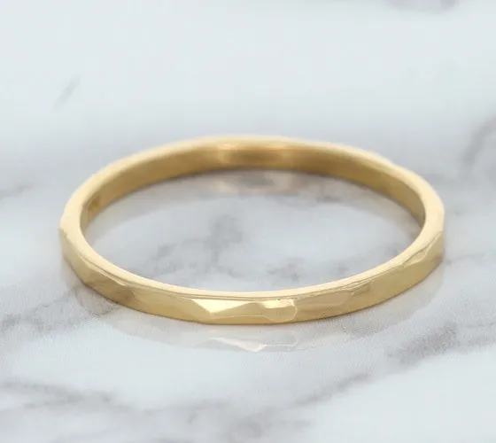 1.6mm Hammered Band in 14K Rose Gold