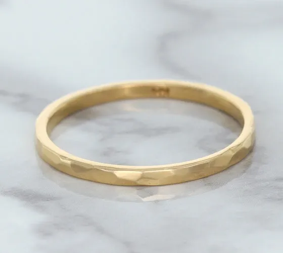 1.6mm Hammered Band in 14K Rose Gold