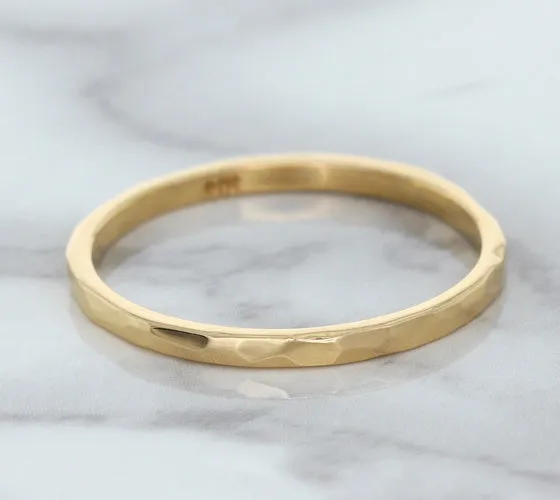 1.6mm Hammered Band in 14K Rose Gold