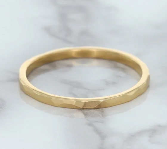1.6mm Hammered Band in 14K Rose Gold