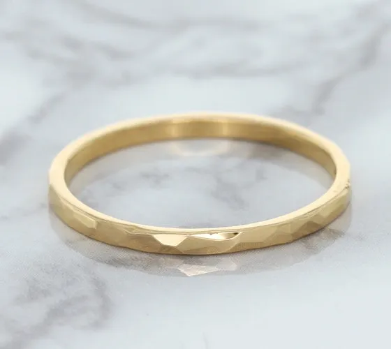 1.6mm Hammered Band in 14K Rose Gold
