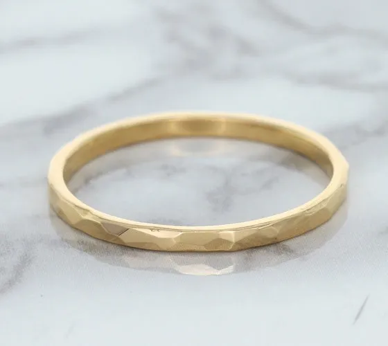1.6mm Hammered Band in 14K Rose Gold