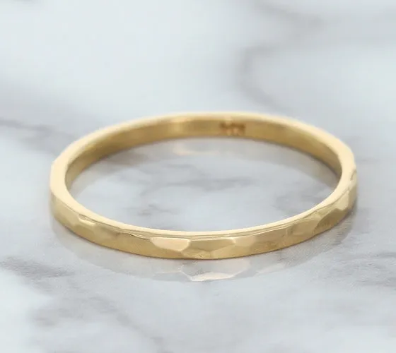 1.6mm Hammered Band in 14K Rose Gold