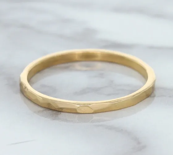 1.6mm Hammered Band in 14K Rose Gold