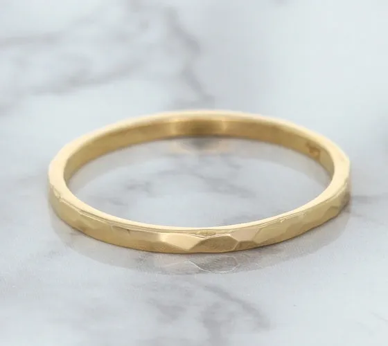 1.6mm Hammered Band in 14K Rose Gold