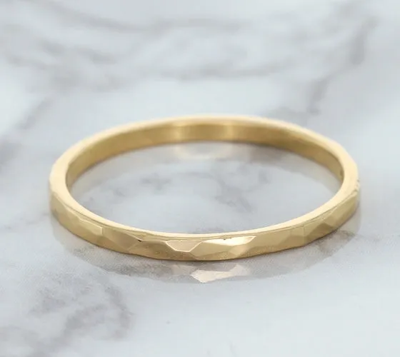 1.6mm Hammered Band in 14K Rose Gold