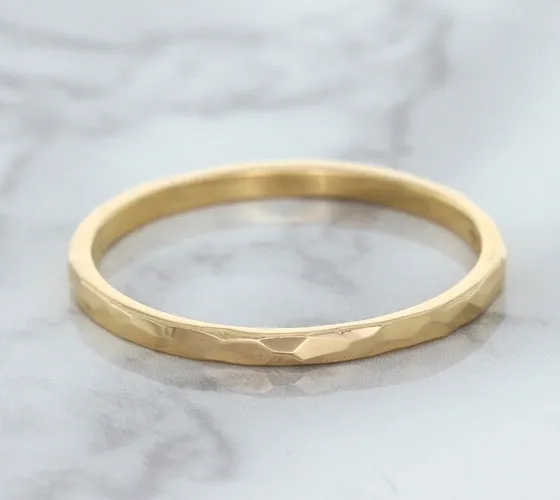 1.6mm Hammered Band in 14K Rose Gold