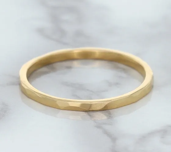1.6mm Hammered Band in 14K Rose Gold