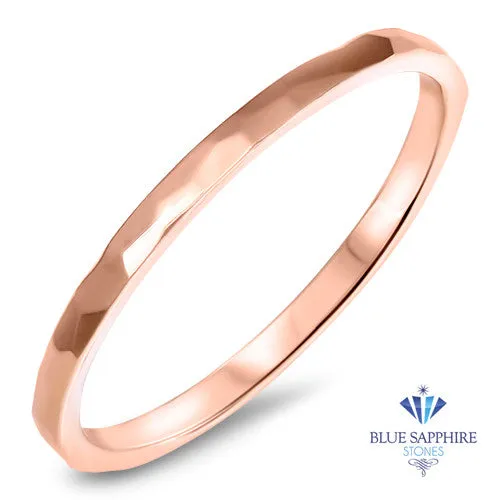 1.6mm Hammered Band in 14K Rose Gold
