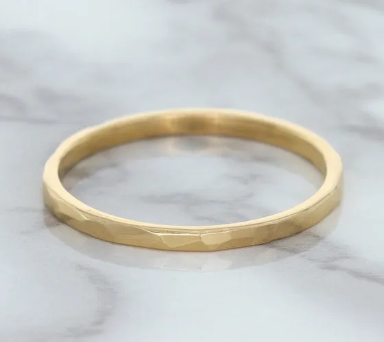 1.6mm Hammered Band in 14K Rose Gold