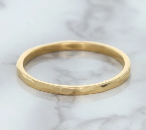 1.6mm Hammered Band in 14K Rose Gold