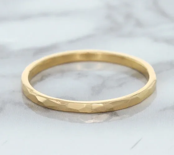 1.6mm Hammered Band in 14K Rose Gold