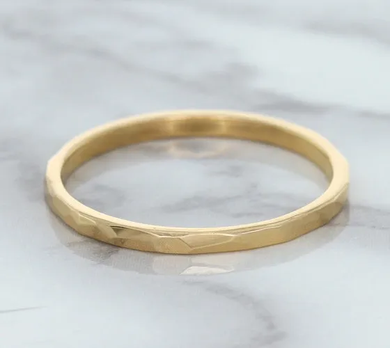 1.6mm Hammered Band in 14K Rose Gold