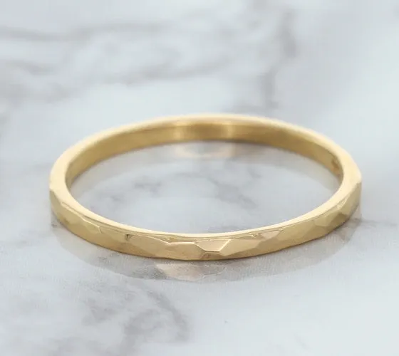 1.6mm Hammered Band in 14K Rose Gold