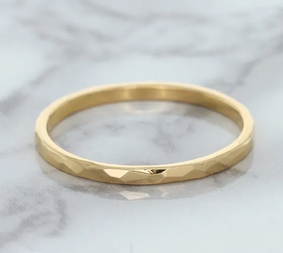 1.6mm Hammered Band in 14K Rose Gold