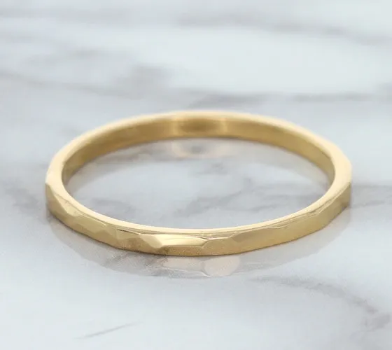 1.6mm Hammered Band in 14K Rose Gold