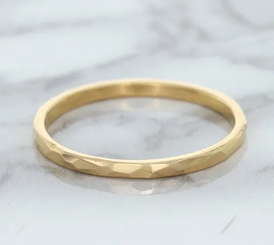 1.6mm Hammered Band in 14K Rose Gold