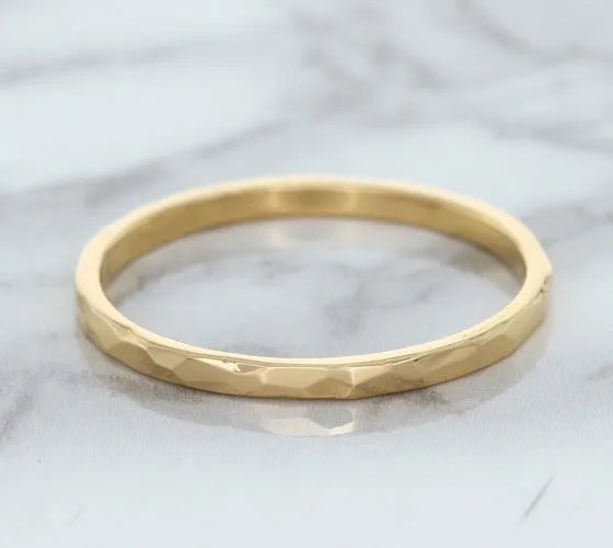 1.6mm Hammered Band in 14K Rose Gold